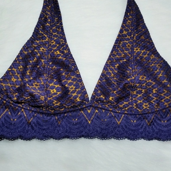 Free People Sinking Ships Lace Halter Bra Purple S - Picture 5 of 6